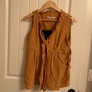 Tan colored blouse 100 % silk